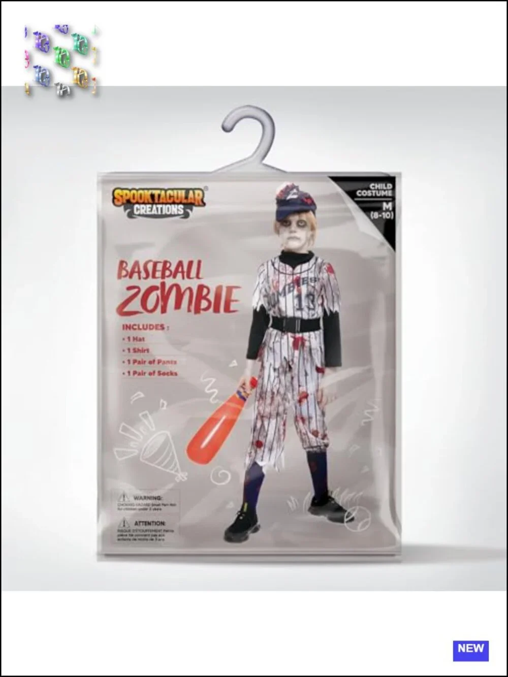 Boys Zombie Baseball Halloween Costume Kids Scary Top Pants Socks Hat